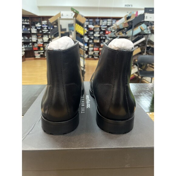 The Men's Store at Bloomingdale's Lace Up Cap Toe Boots Sz 9 Black Leather - Picture 3 of 6